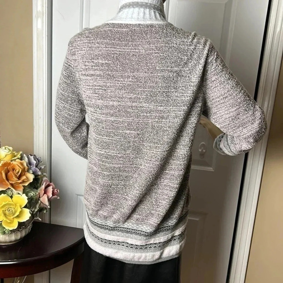 LE GRENIER, sweater ,colorblock striped,asymmetrical button decor, like new - Picture 10 of 16